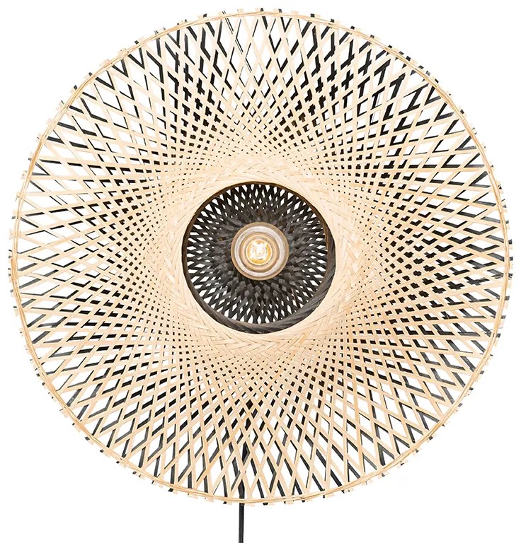 Applique da parete orientale in bambù 50 cm con spina - Rina