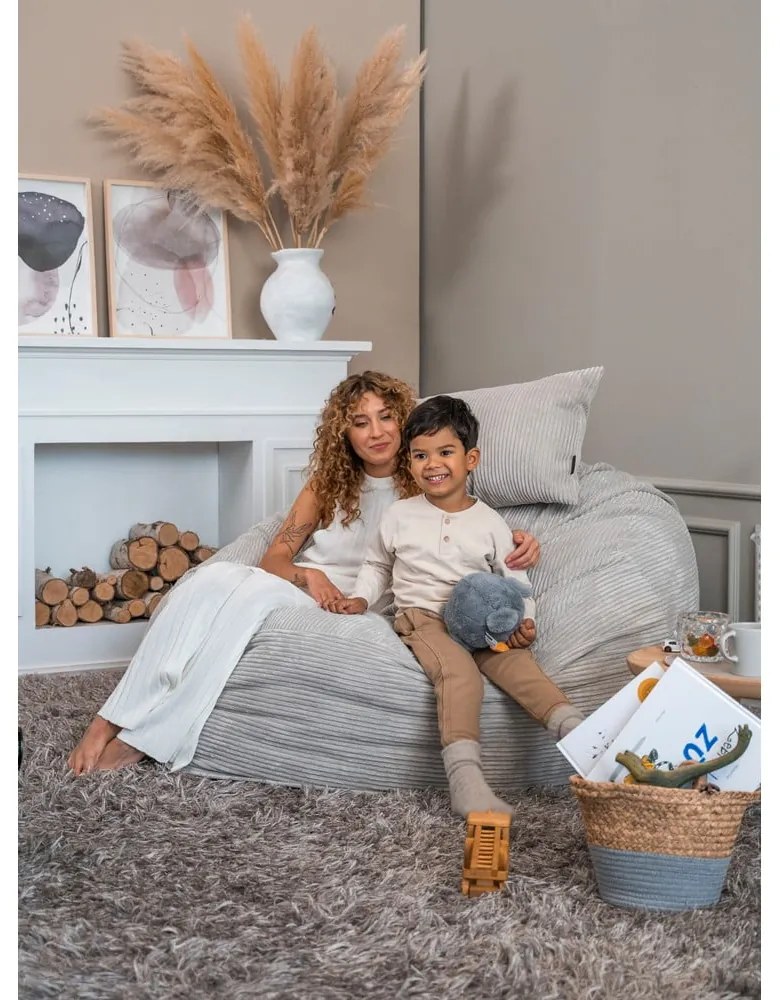 Puof a sacco marrone con rivestimento in velluto a coste Om 135 – SLOWDOWN