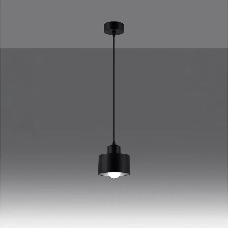 Lampada a sospensione nera ø 12 cm Alastro - Sollux