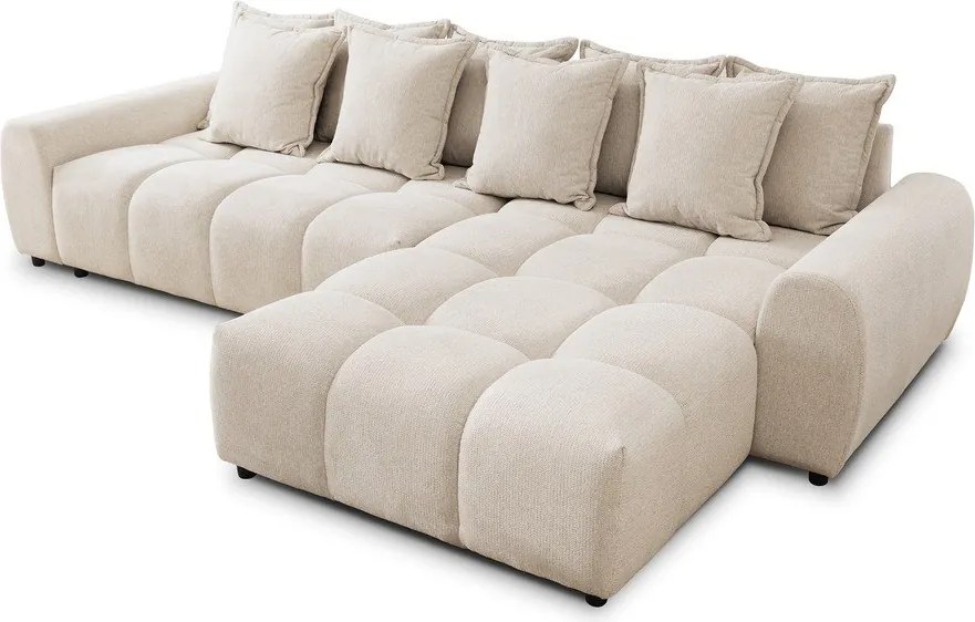 Divano angolare beige (con penisola a destra/con chaise lounge) Albane – Ropez