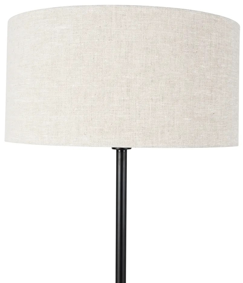 Lampada da terra nera con paralume grigio chiaro 50 cm - Simplo