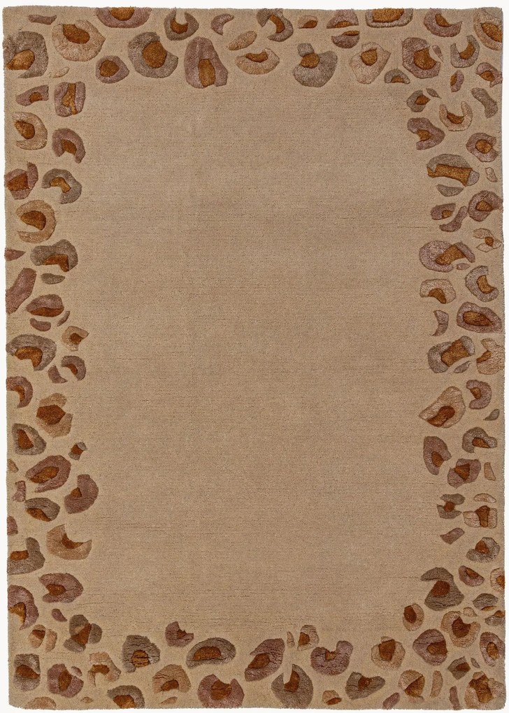 Tappeto a pelo corto fatto a mano Leopard Frame
