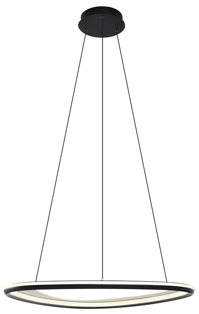 Lampada a sospensione di design nera dimmerabile a 3 livelli - Organico