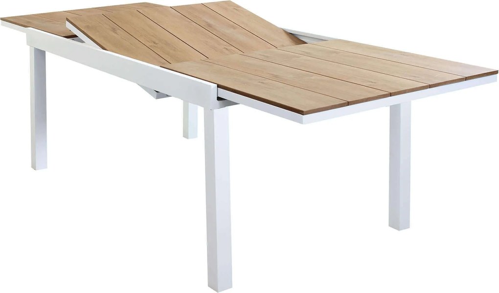 VIDUUS - set tavolo in alluminio e polywood cm 160/240 x 95 x 75 h con 4 poltrone Viduus