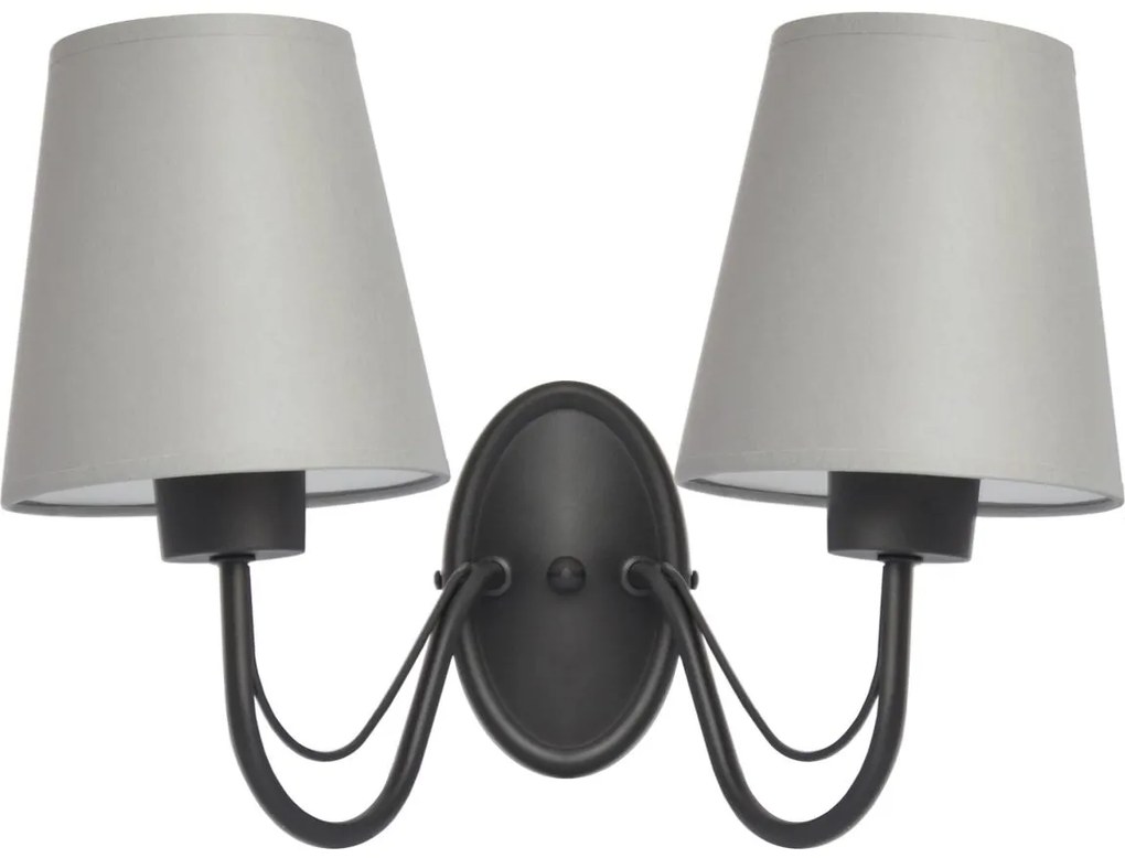 Lampada da parete MALBO 2xE27/15W/230V grigia/nera