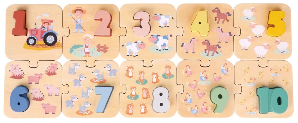 Puzzle - Impariamo i numeri - Fattoria