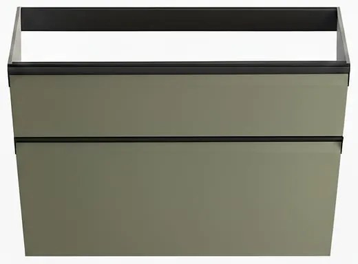Mobile da bagno sospeso sotto lavabo Fusion L 79.5 x H 60 x P 45.5 cm verde salvia opaco, 2 cassetti VISOBATH