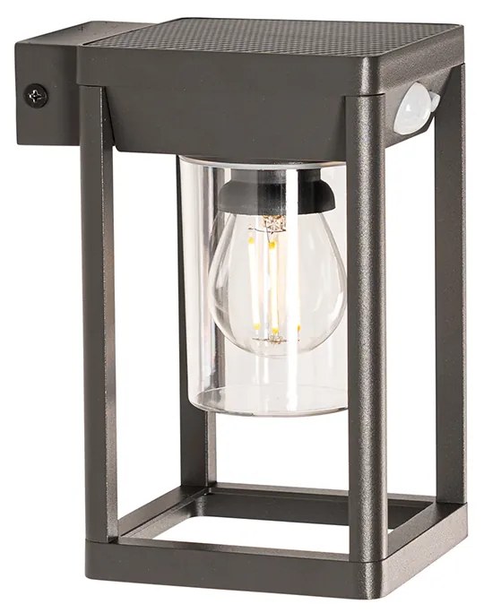 Lampada da parete da esterno grigio scuro con LED e luce dimmerabile a energia solare - Sonne