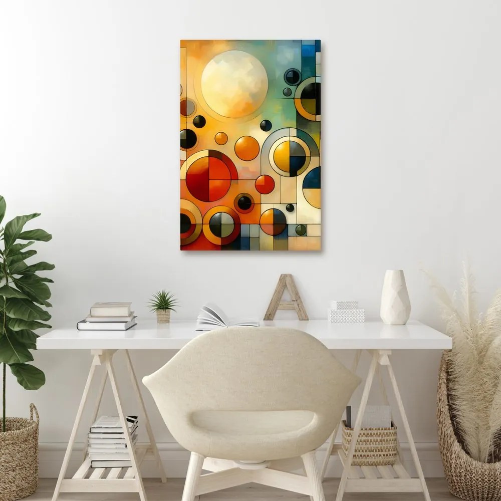 Quadro su tela – Astrazione con cerchi e colori