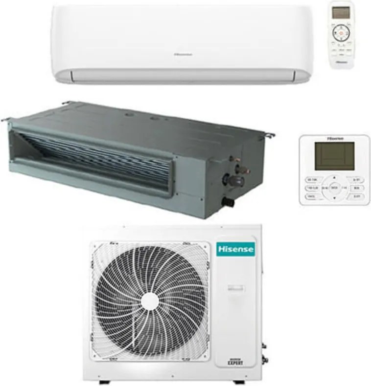 Climatizzatore Condizionatore Hisense Hi comfort WiFi + Canalizzabile R32 Dual Split Inverter 18000 + 18000 BTU con U.E. 5AMW105U4RQC NOVITÁ Classe