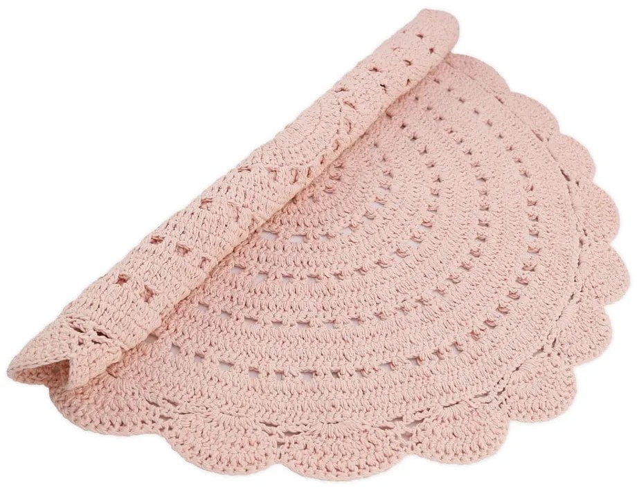 Tappeto rosa in cotone lavorato a mano, ø 120 cm Alma - Nattiot