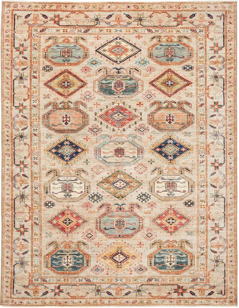 Kazak Tappeto 220 x 170 Beige (Pakistan) Annodato A Mano