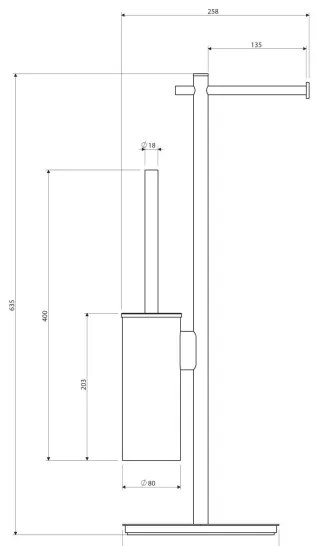 OMNIRES MP60810CR - Porta carta igienica e porta scopino MODERN PROJECT cromo
