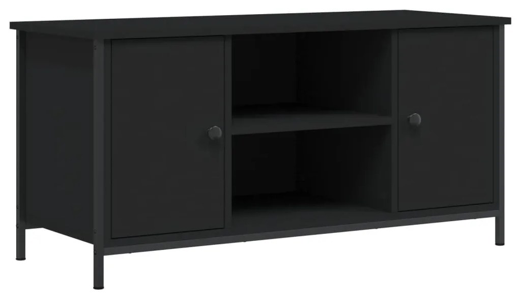 Mobile Porta TV Nero 100x40x50 cm in Legno Multistrato