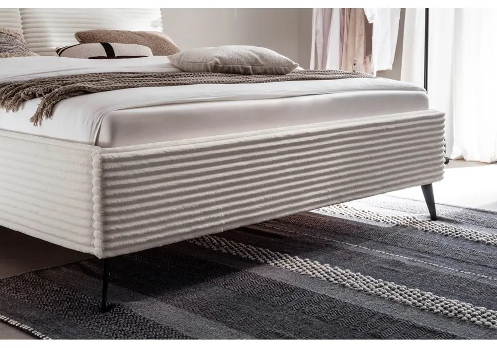 Letto matrimoniale imbottito beige rete non inclusa 160x200 cm Matera – Meise Möbel