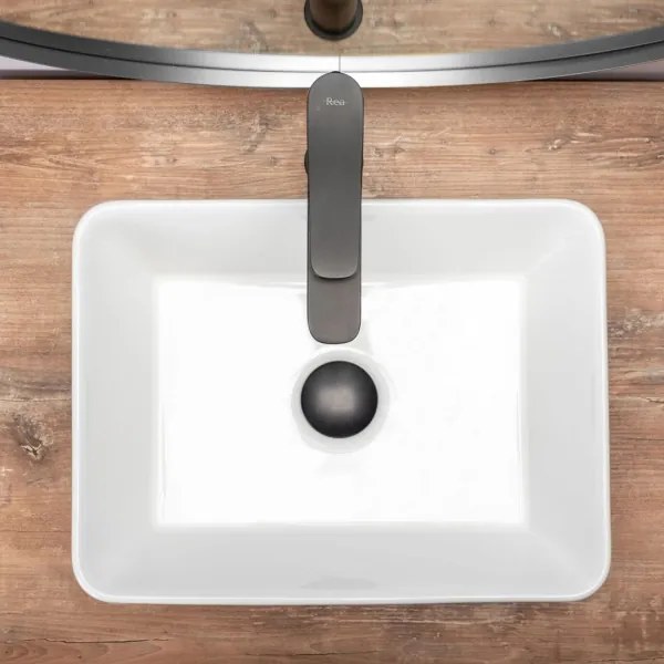 REA-U0952 - Lavabo da appoggio ANITA MINI 31x41 cm ceramica/bianco lucido