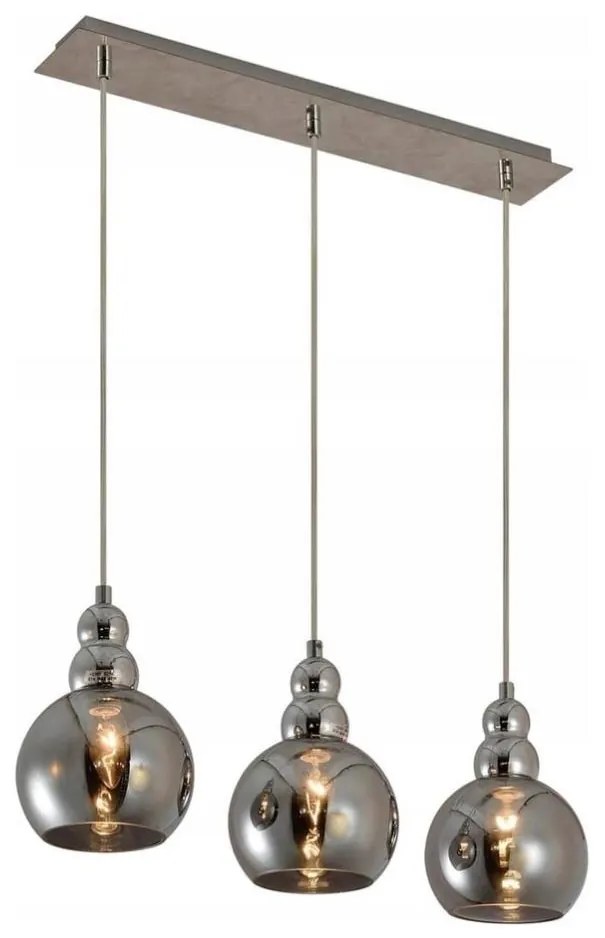 Lampadario a sospensione con filo AKSO 3xE14/40W/230V cromo opaco