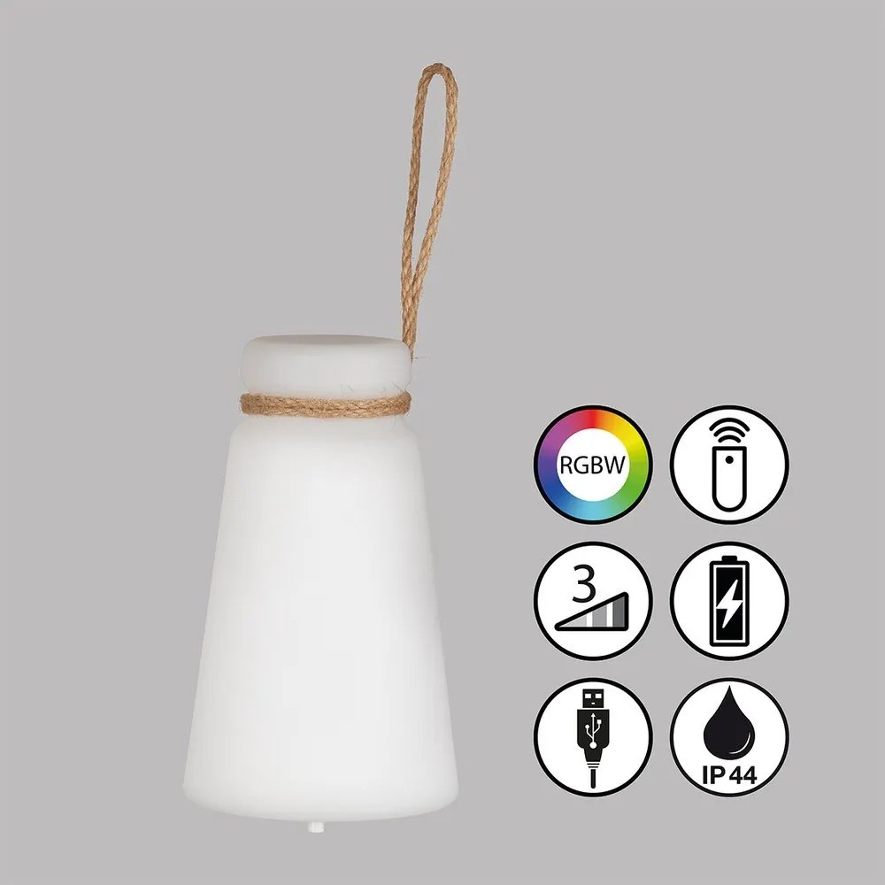 Lampada da tavolo LED bianco-marrone (altezza 20 cm) Bruno - Fischer &amp; Honsel