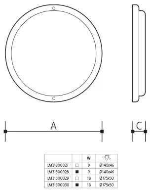 Lampada da parete per esterni LED/9W/230V IP54 nero