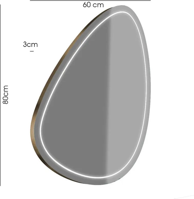 Specchio Lumiere con illuminazione 60x80 cm  bronzato