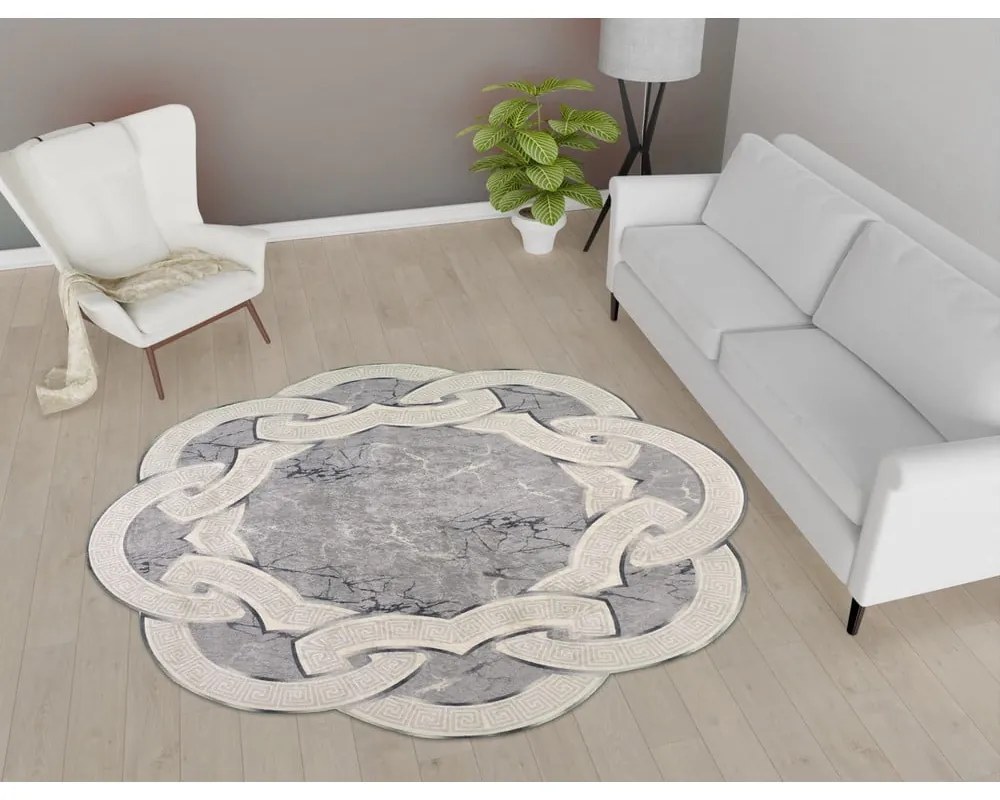 Tappeto rotondo grigio ø 80 cm - Vitaus