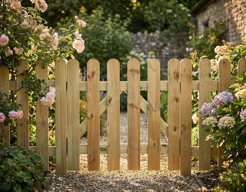 cancello da giardino in legno di pino impregnato in autoclave 100 x 100 cm