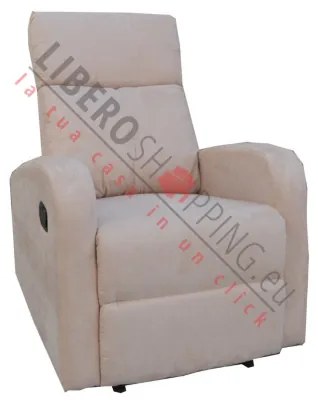 Poltrona relax manuale reclinabile FORTUNA con tessuto in microfibra BEIGE
