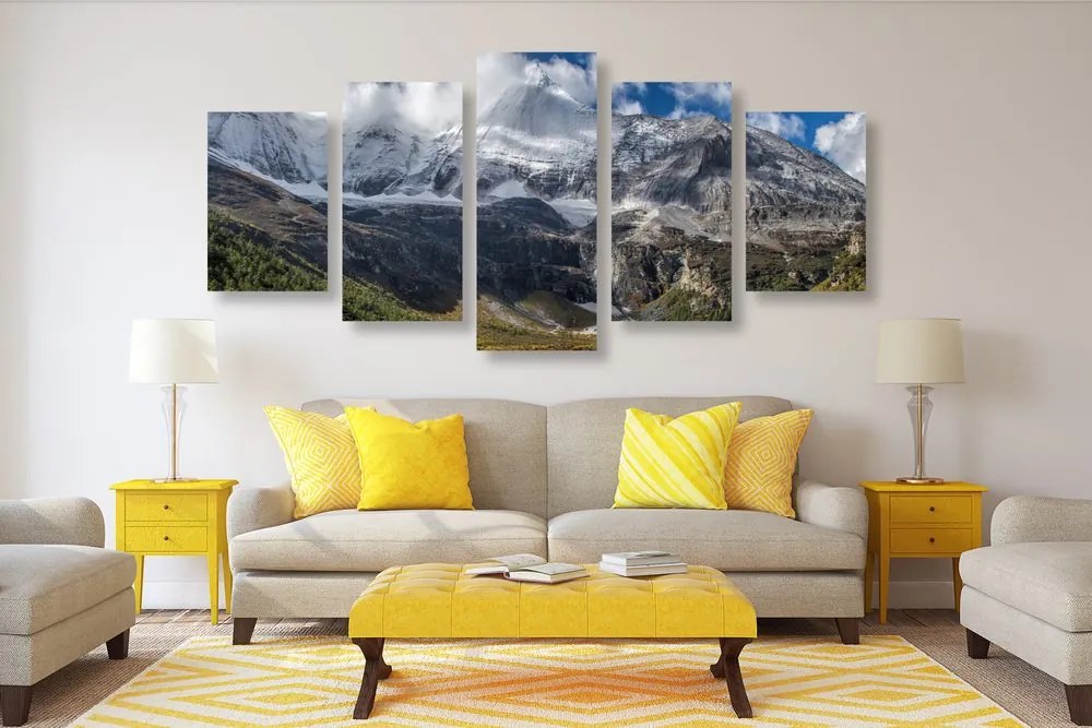 Quadri 5 pezzi – Maestoso paesaggio montano