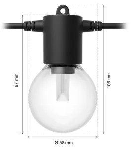 Philips -LED RGBW Prolunga dimmerabile per catena luminosa da esterno Hue FESTAVIA 10xLED 7m IP65