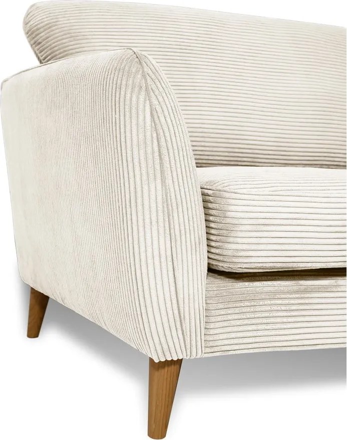 Divano in velluto a coste bianco 206 cm Paris - Scandic