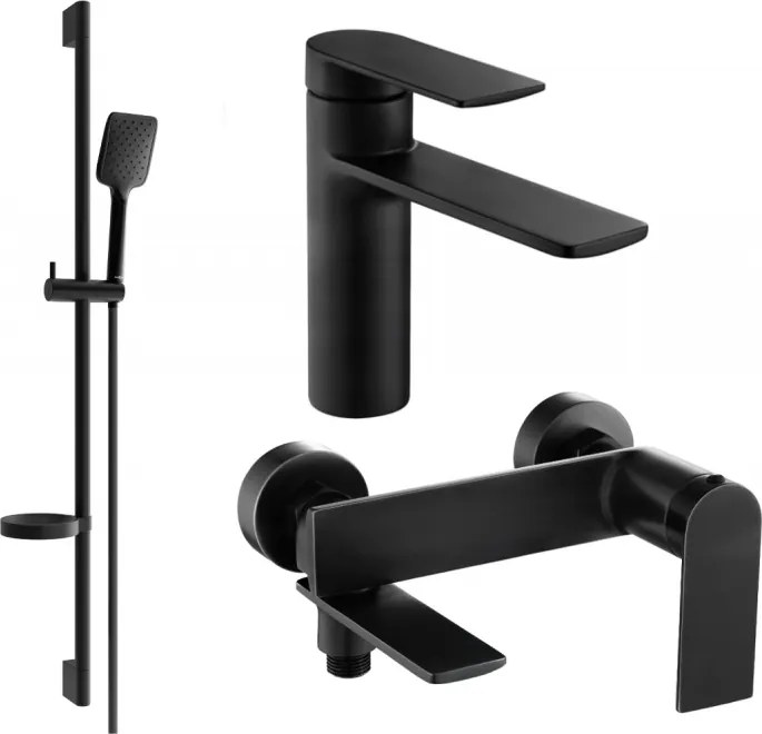 Mexen Zero DS62 set vasca da bagno, nero - 71103DS62-70