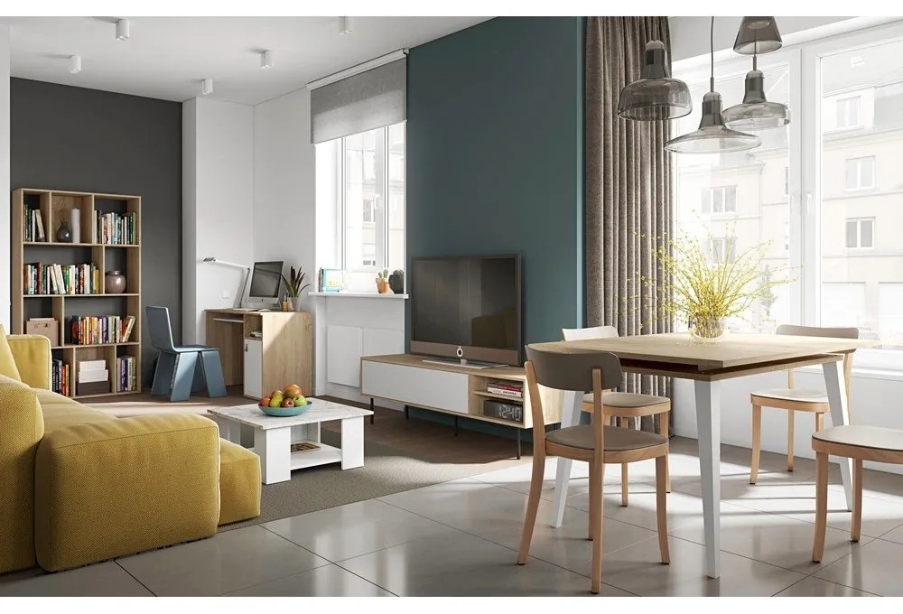 Tavolo da lavoro con piano in rovere 50x115 cm Oxford - TemaHome