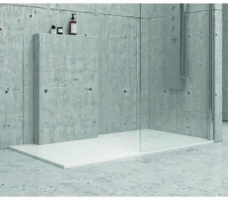 Kamalu - piatto doccia 90x170cm pietra colore bianco