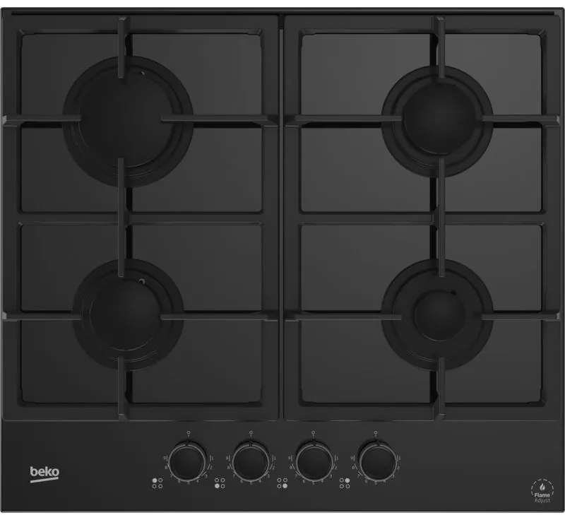 Hilg 64325 sdx: Piano a Gas con FlameAdjust, 4 Bruciatori, 60 cm. Colore del prodotto: Nero, Posizionamento dell'apparecchio: Da incasso, Dimensione
