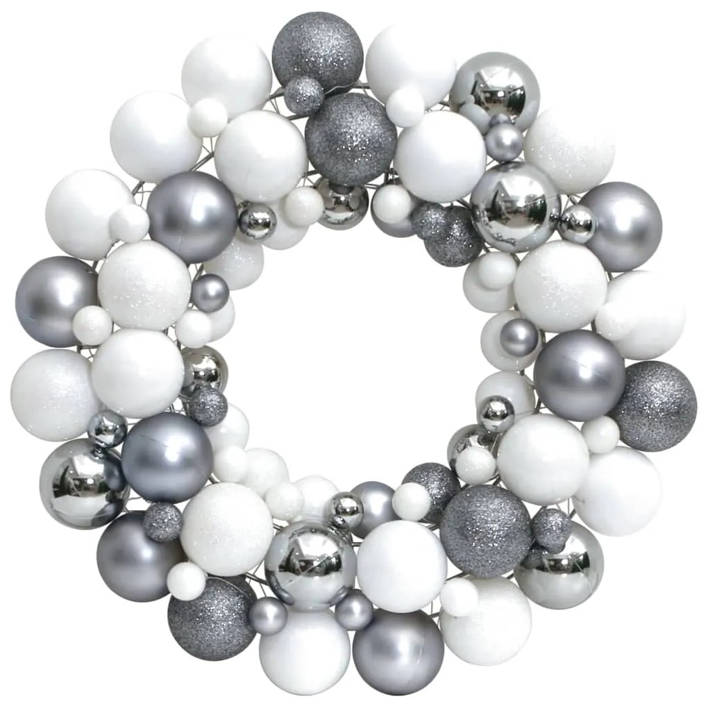 Ghirlanda di Natale in Polistirene 45 cm, Argento