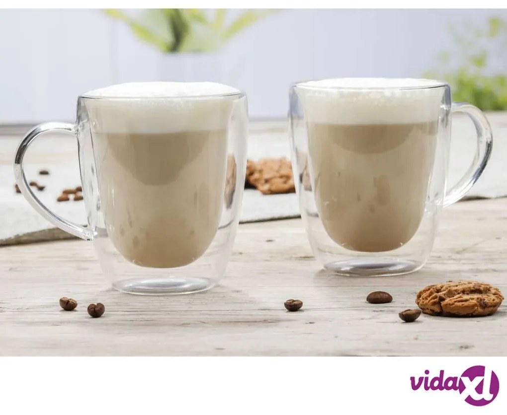HI Set Bicceri per Cappuccino 2 pz 270 ml Trasparente