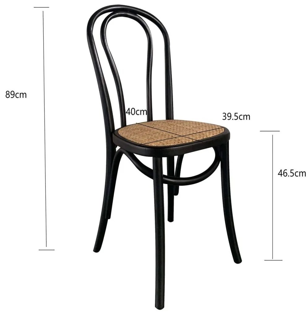 PACK 4 SEDIE FOLIE NERE IN RATTAN