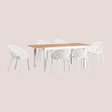 Set di Tavolo Rettangolare Allungabile in Alluminio (150-197x90 cm) - Sklum