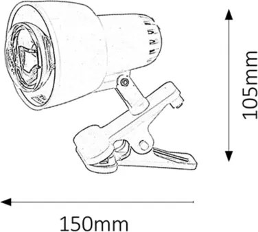 Rabalux 4356 - Lampada con morsetto CLIP 1xE14/40W/230V bianco