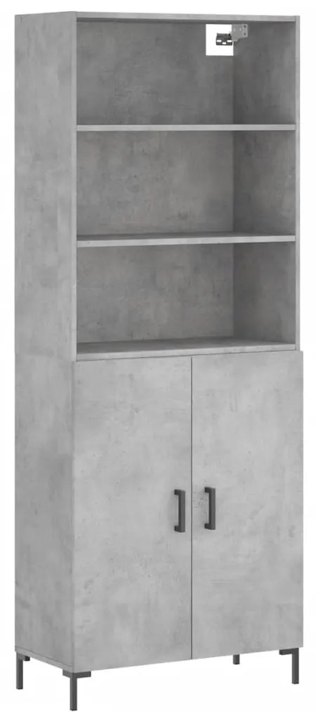 Credenza Grigio Cemento 69,5x34x180 cm in Legno Multistrato