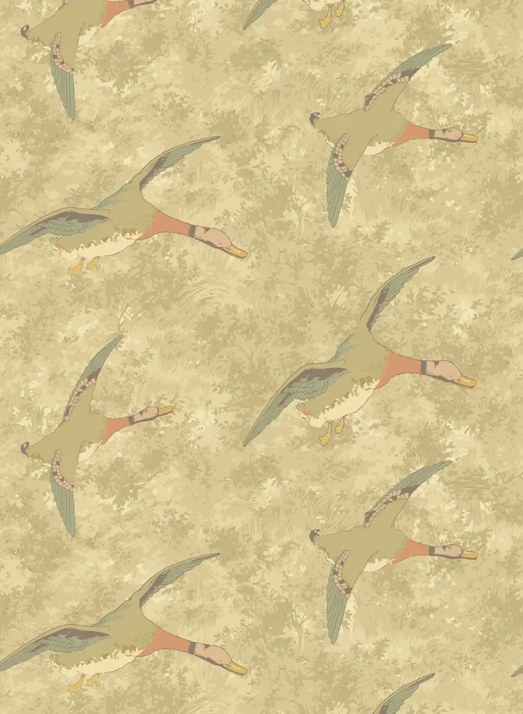 Mulberry Home Carta da parati Forest Ducks - Parchment