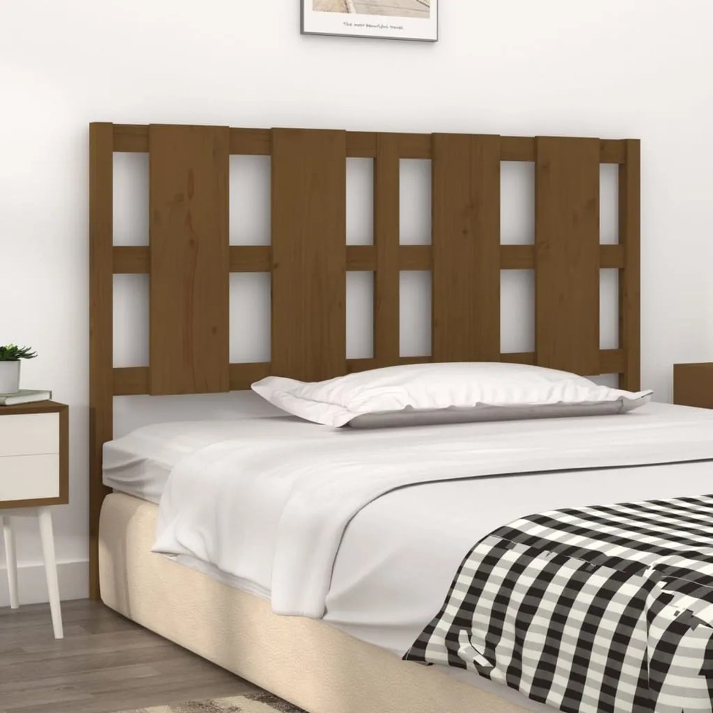 Testiera per letto miele 140,5x4x100 cm legno massello di pino