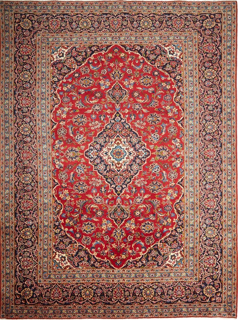 Kashan Tappeto persiano 250 x 330 Blu (Iran) Annodato A Mano