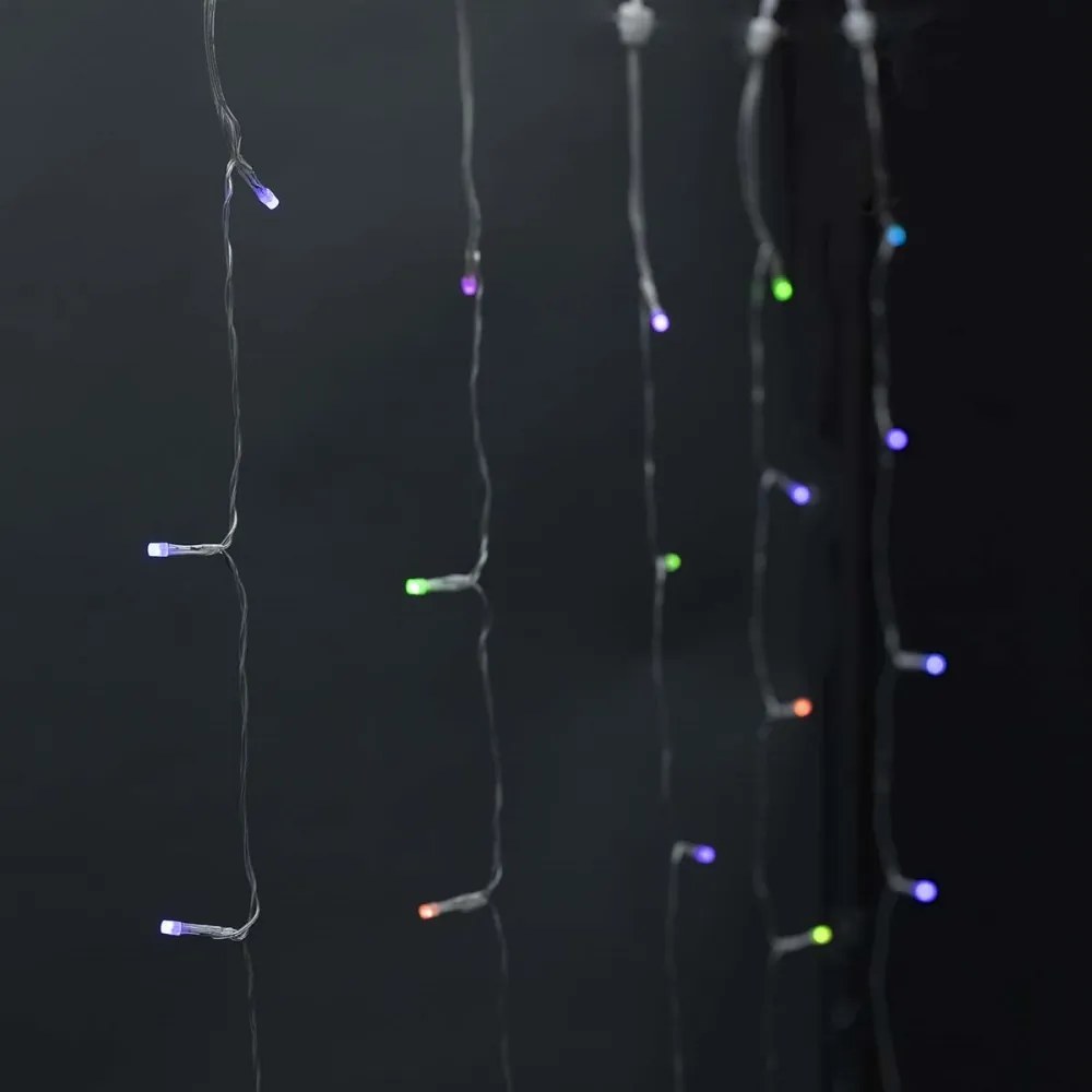 Nedis WIFILXC01C180 - Tenda LED RGB 180xLED / 7 funzioni, 6 m, IP65, Wi‑Fi Tuya