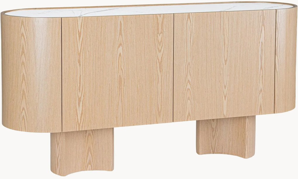 Credenza in legno con piano in pietra Otilia