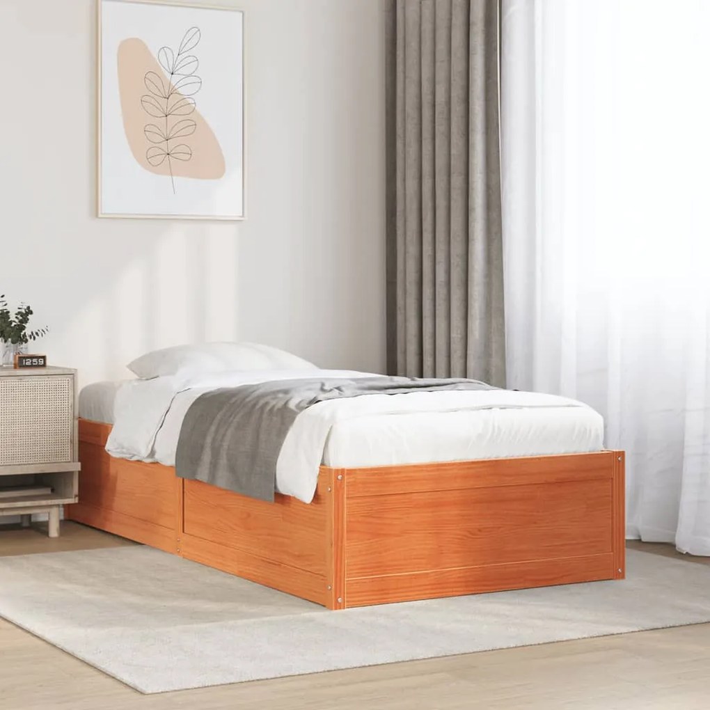 Letto senza materasso marrone cera 75x190 cm in legno di pino