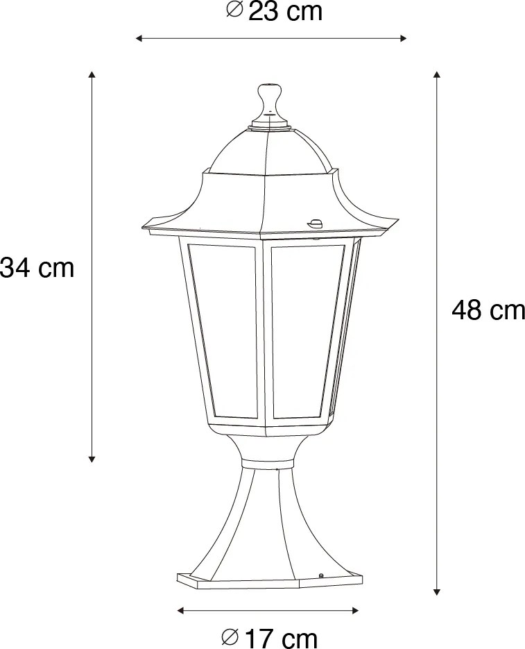 Base lanterna classica da esterno verde scuro IP44 - New Orleans