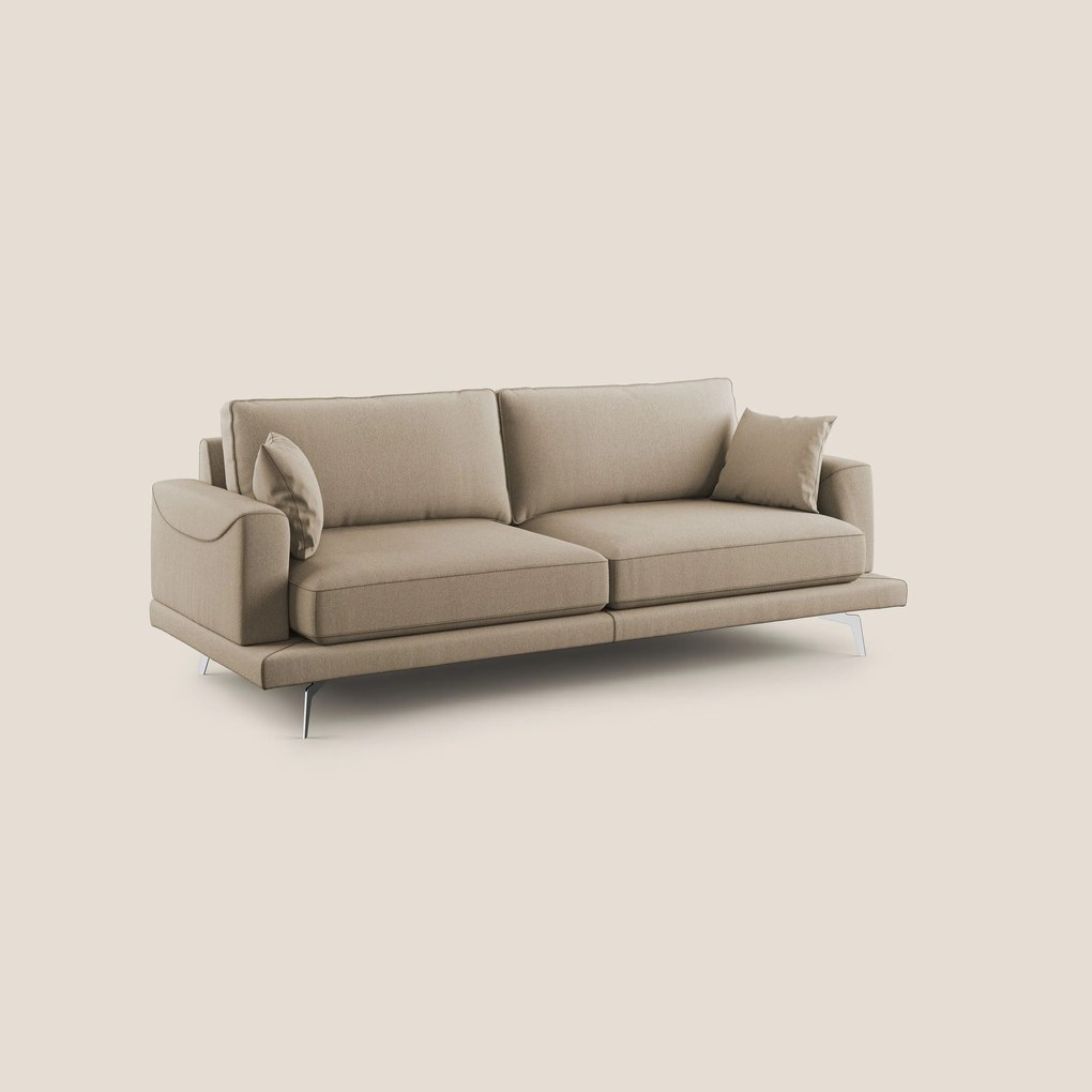 Dorian divano moderno in tessuto morbido antimacchia T05 beige