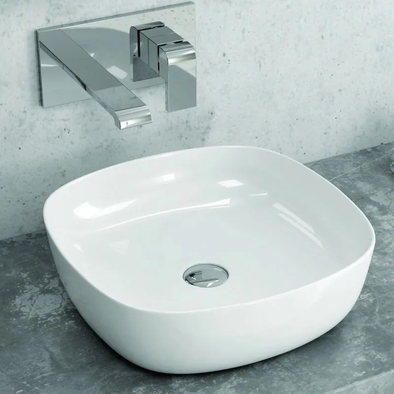 Kamalu - Lavandino da appoggio piccolo in ceramica bianca | Litos-0375