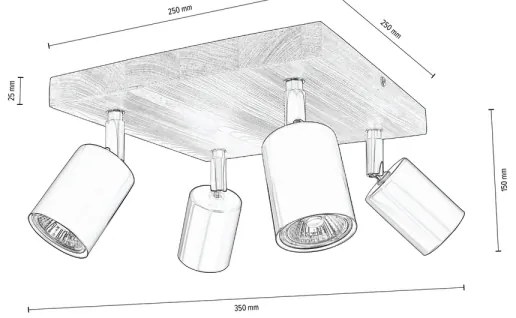 Spot-Light DO2910451 - Faretto da binario MANARA 4xGU10/5W/230V pino